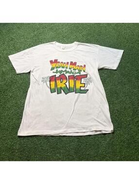 Vintage 90s Yeah Man Jamaica Irie T Shirt Mens Sz S Reggae Graphic Single Stitch